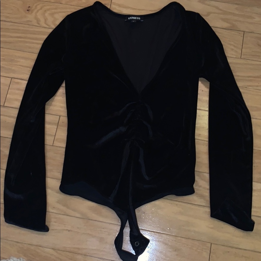 Black velvet body suit